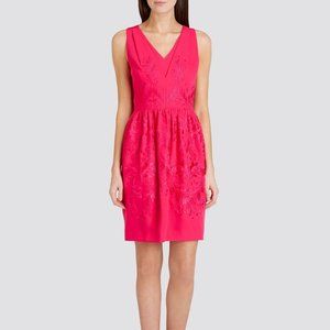 Ted Baker Red/Pink Floral Embroidery Midi Dress